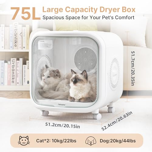 Upgrade 75L Large Automatic Cat Dryer Box