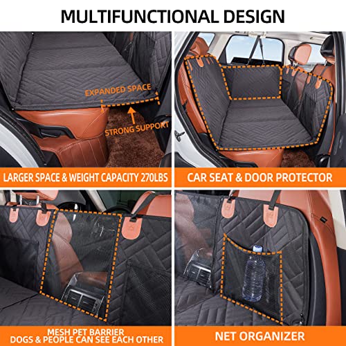 Hard Bottom Dog Car Seat Cover for Back Seat (Grey / For Car/SUV/Small Truck)