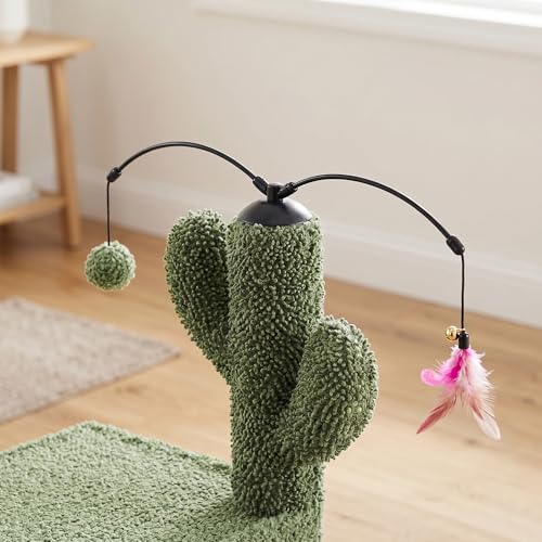 32" Cactus Cat Tree for Indoor Cats (Green / 32'')