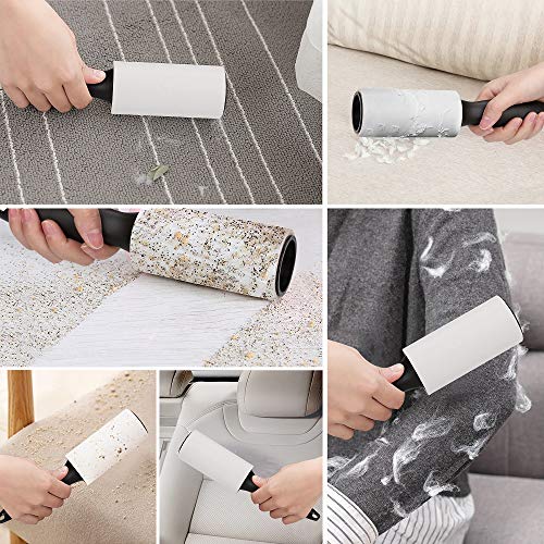 Lint Roller for Pet Hair (4 Handles + 8 Refills)