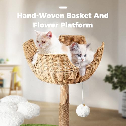 Modern Cat Tree (White&Green / 45.6'')
