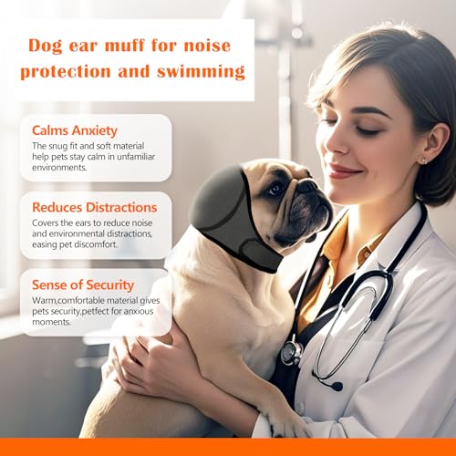 Dog Ear Cover for Bath and Swimming (M / Grey)