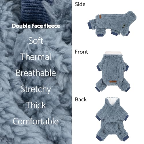 Collared Neck Dog Sweater Pajamas (X-Small / Steel Blue)