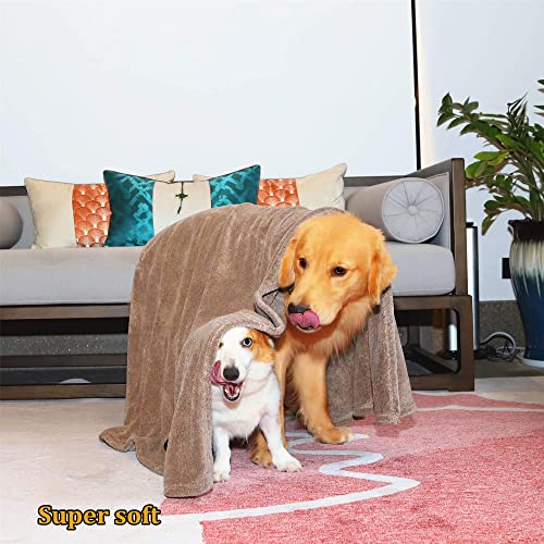 Extra Large Dog Towels for Drying Dogs (Brown / XL-55" * 36")
