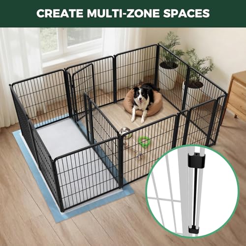 Homeplus Indoor Dog Playpen with Divider Connectors (Black / 32"H)