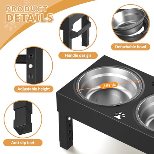 Elevated Dog Bowls Stand Large Breed (Black)