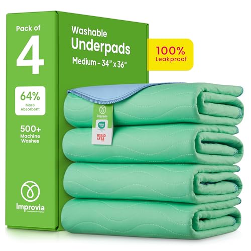 Washable Underpads (Green / 34"x36" (Pack of 4))