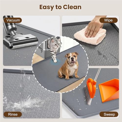 Dog Pee Pad Holder & Cat Litter Mat (Gray / 51'' × 25.6'')