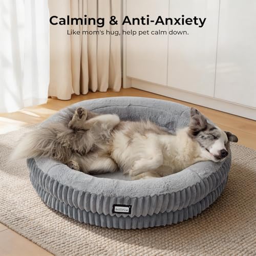 Donut Dog Bed (36.0"L x 36.0"W x 7.5"Th / Grey)