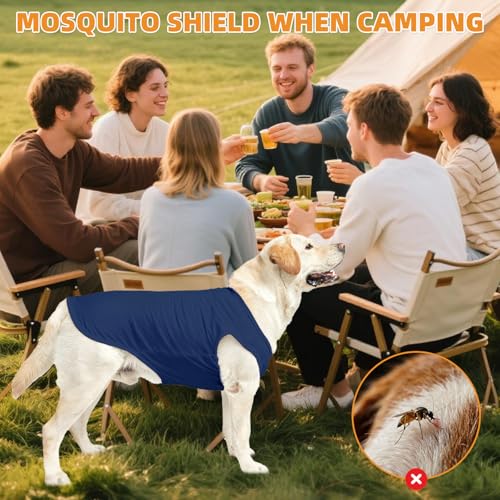 Boy Dog Clothes for Large Dogs (Navy Blue&Grey / XXX-Large(Chest 31", Back 25"))
