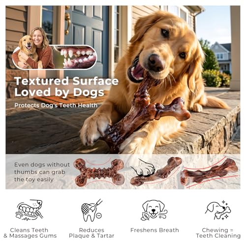 6 Pack Bacon Flavored Dog Chew Toys for Aggressive Chewers (6PC-Bacon-Brown)