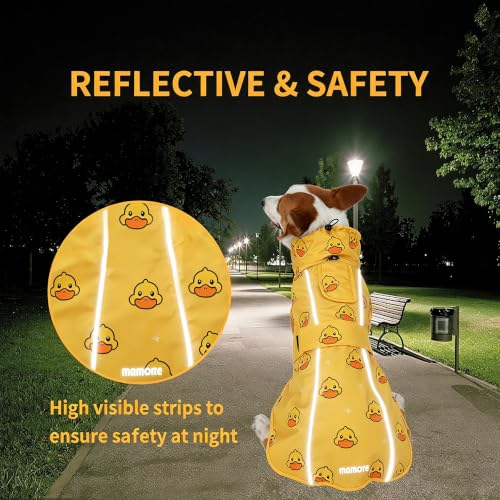 Adjustable Waterproof Dog Raincoat for Dogs (Yellow Duck / X-Large(37-55lb))