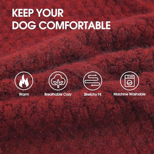 Thermal Knitted Dog Sweaters (Medium(Chest:17.3 in) / Red)