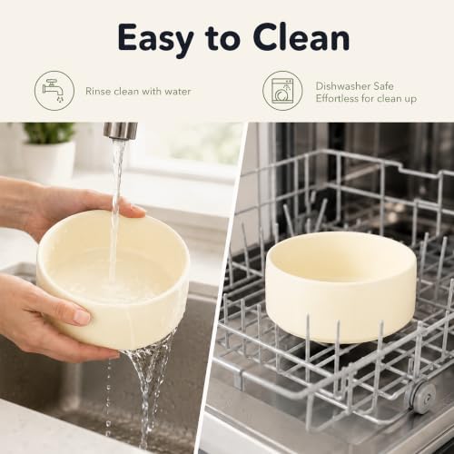 Ceramic Dog Bowls Elevated (Light Yellow)