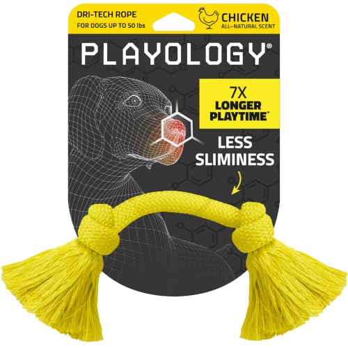 Dog Toys | Dri-Tech Rope Toy Tug of War Rope for Aggressive Chewers | Medium Chicken Scented Toy - Easy to Clean and Made from Non Toxic Materials (Medium / Chicken)