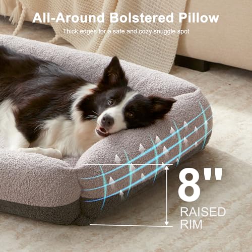Washable Dog Bed Extra Large Sized Dogs (Grey / XL(42''x30''x8''))