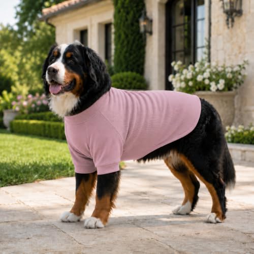 Ribbed Dog T Shirt Cotton Knitted Dog Sweaters for All Season Pet T (2XL (for Medium Large Dog) / Light pink)