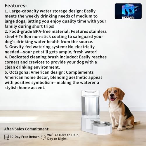 8L Gravity Dog Water Dispenser (White / 8L Without Filter)