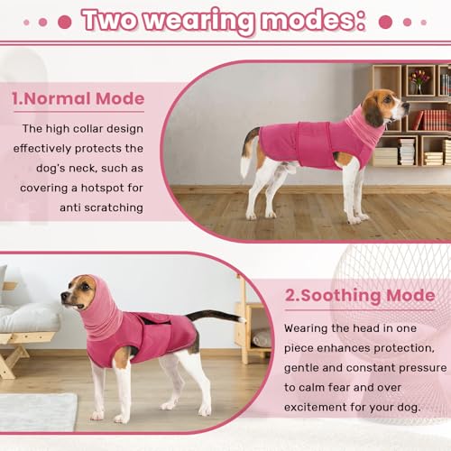 Dog Anxiety Vest with Hoodie (XXX-Large / Rose Red)