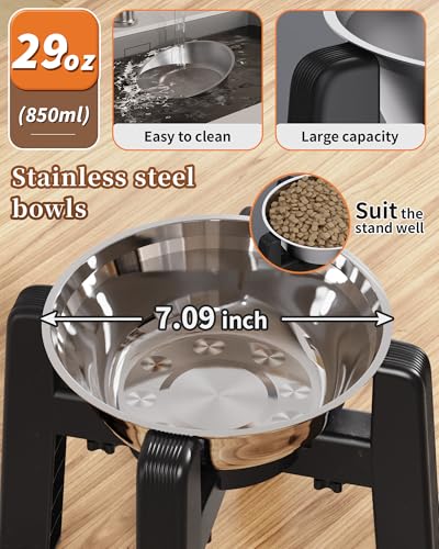Elevated Dog Bowl (H: 6.3''; W: 6.1-10.4'')
