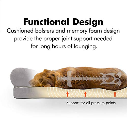 Small Dog Bed (Memory Foam Dog Bed / Chester Khaki Beige / Small (25" x 20" x 5.5"))