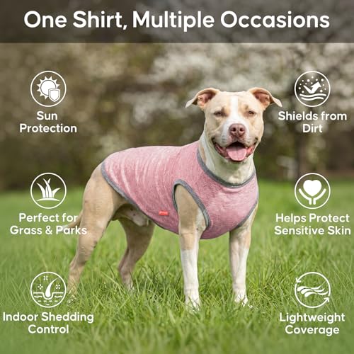 2Pack Dog Shirt for Small Dogs Sun Protection Tank Top for Summer (X-Large (18-30lbs) / 4# 2Pack (Pink+Grey))