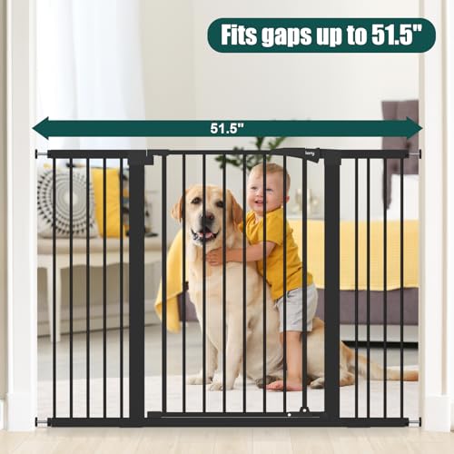 36" Extra Tall Baby Gate for Stairs (Black / 29.7-51.5"Wide,36"Tall)