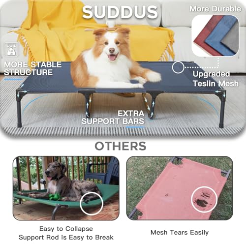 Elevated Dogs Bed Waterproof Outdoor (XL (48"L x 36"W x 9"H) / Blue)