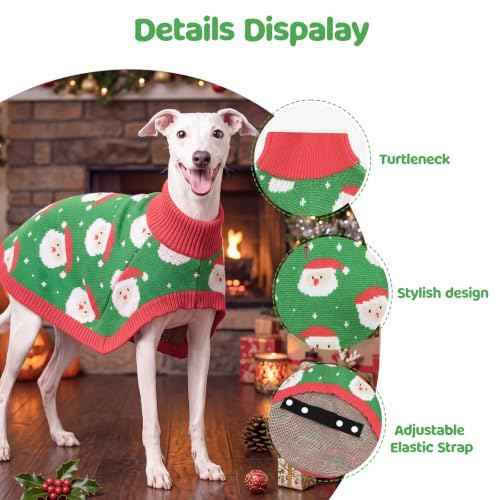 Dog Christmas Sweater Cloak (Large(Back Length 14") / Christmas Forest Green)