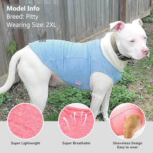Dog Shirts Quick Dry Reflective Lightweight Soft Pet T (XX-Large (40-55lbs) / 3#Coral Red)