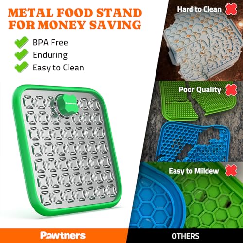 Stainless Steel Large Lick Mat for Dogs (green / 2pack)