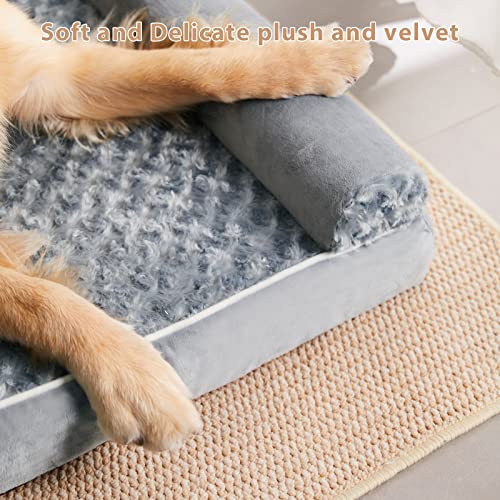 Orthopedic Washable XXL Dog Bed for Senior Dog Cozy Sleep (48"l x 35"w x 7"th / Grey)