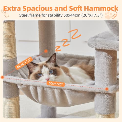 Sturdy Cat Tree (Light Gray / 57.5 Inches)