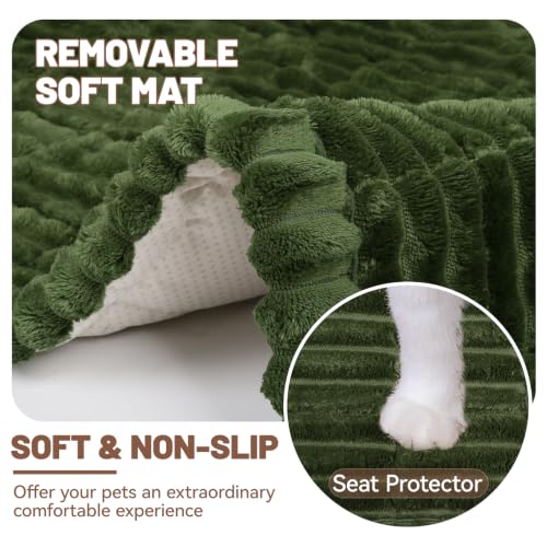 Dog Car Seat Waterproof Bed Cover Back Seat Dark Green 23.6”x51” (Dark Green / 23.6”x51”)