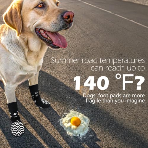 Anti Slip Dog Socks to Prevent Licking Paws for Hot Pavement (Black / X-Large)