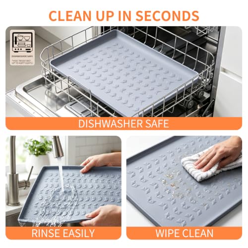 Silicone Pet Feeding Mat (Gray / 28''L x 20"W)
