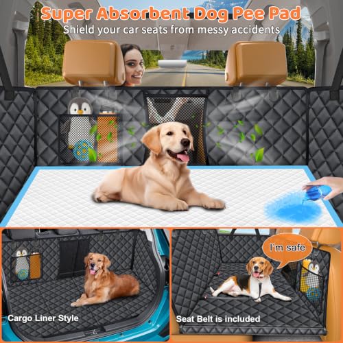 Hard Bottom Dog Car Seat Cover for Back Seat (Matte Black / Standard - 54" Length)