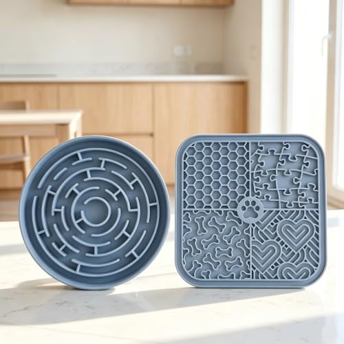 Dog Lick Mat for Anxiety Relief (Blue+Blue)
