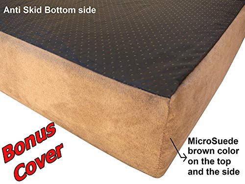 Orthopedic Gel Memory Foam Pet Dog Bed (Microsuede Gray / 55"X37"X4" Inches)