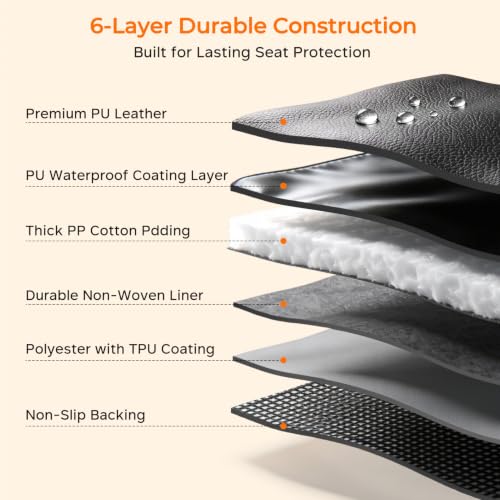 Dog Car Seat Cover for Back Seat (Matte Black / X-Large (58" W x 51" L))