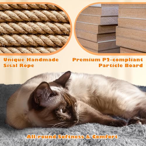 62.5inches Cat Tree Cat Tower Cat Condo with Platform & Hammock (62.5in / Light Gray)