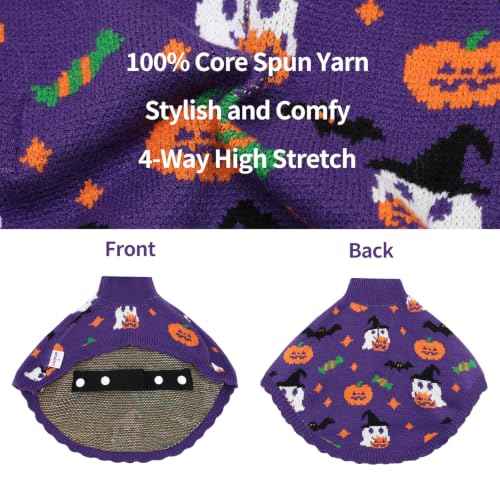 Dog Halloween Sweater Cloak (Small(Back Length 10") / Halloween Purple)