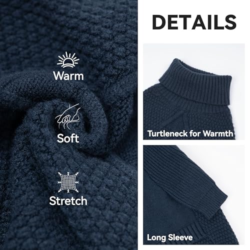 Dog Sweater Long Sleeve Warm Knitted Sweaters for Small Dogs Cats (1# Navy / Small)