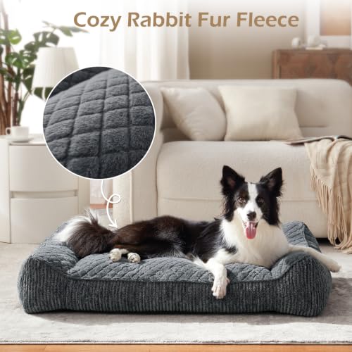 XL Orthopedic Dog Bed for Large Dogs (XL Plus(45"L x 32"W x 9.5"Th) / Grey)