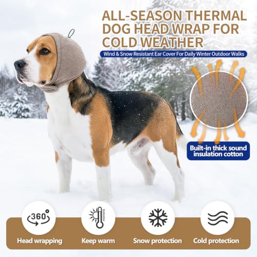 Dog Ear Cover Noise Protection (Large(Head Circle:18"-24") / Taupe)