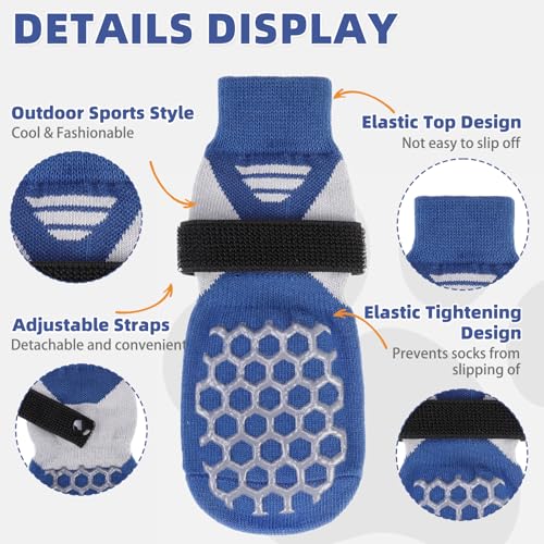Dog Socks Shoes for Hot Pavement (Blue / Medium(4 Pack))