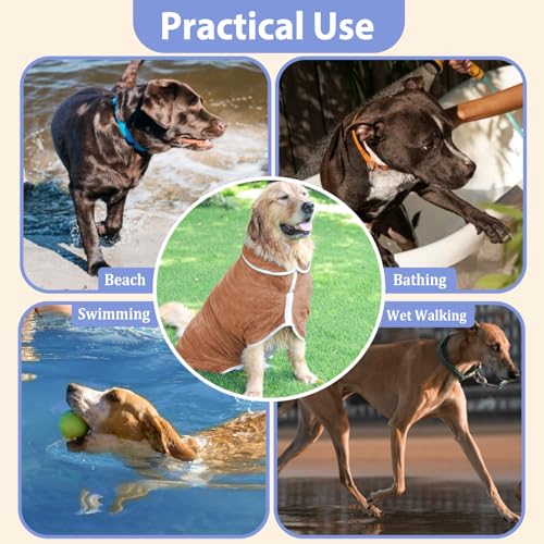 Dog Bathrobe Towel Dog Drying Coat (Brown / Small)