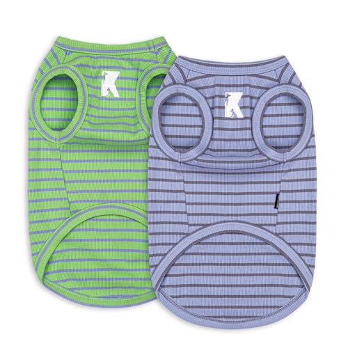 Dog Shirt Stretchy Tank Top Lightweight (Purple + Vivid Green / S-(2~7lb) | Chest(~13"))