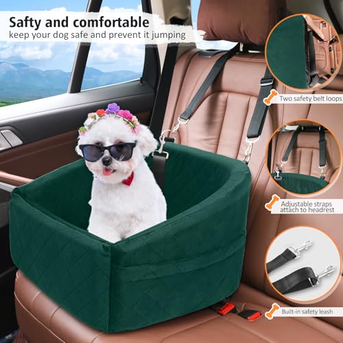 Dog Car Seat for Small Medium Dogs (Green)