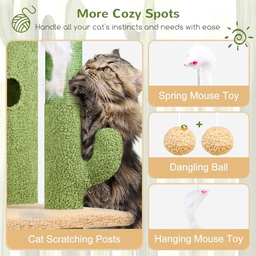 Cactus Cat Tree Tower for Indoor Cats Large Adult (Cactus / XL)